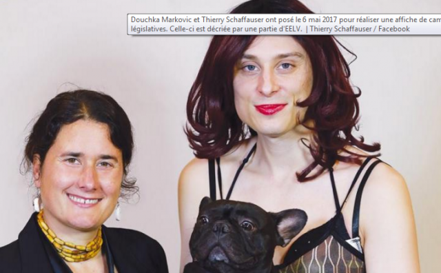 Législatives : un suppléant EELV pose travesti sur une affiche électorale